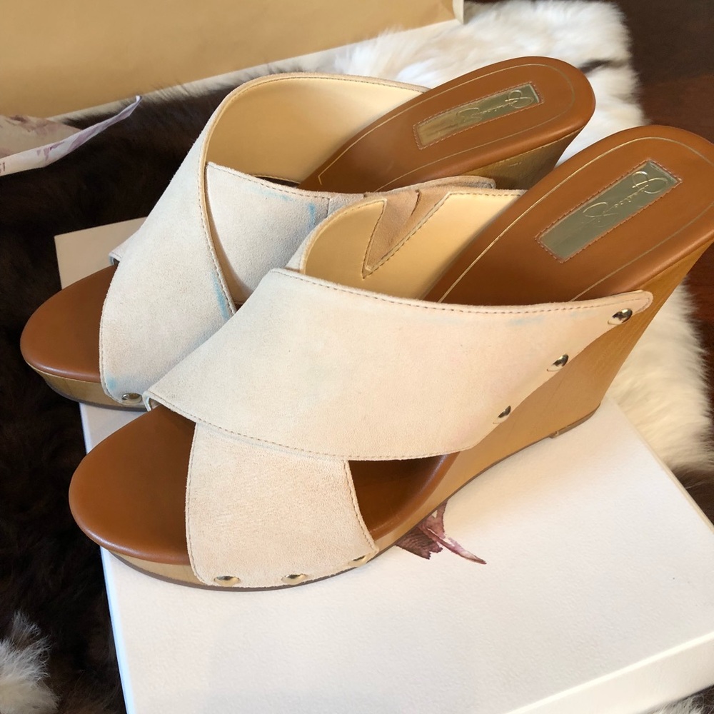 Jessica Simpson Suede Tan Wedges